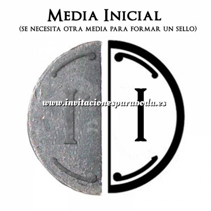 Imagen 2 Iniciales intercambiables Placa Media Inicial I para sello vacío de lacre (Últimas Unidades) 